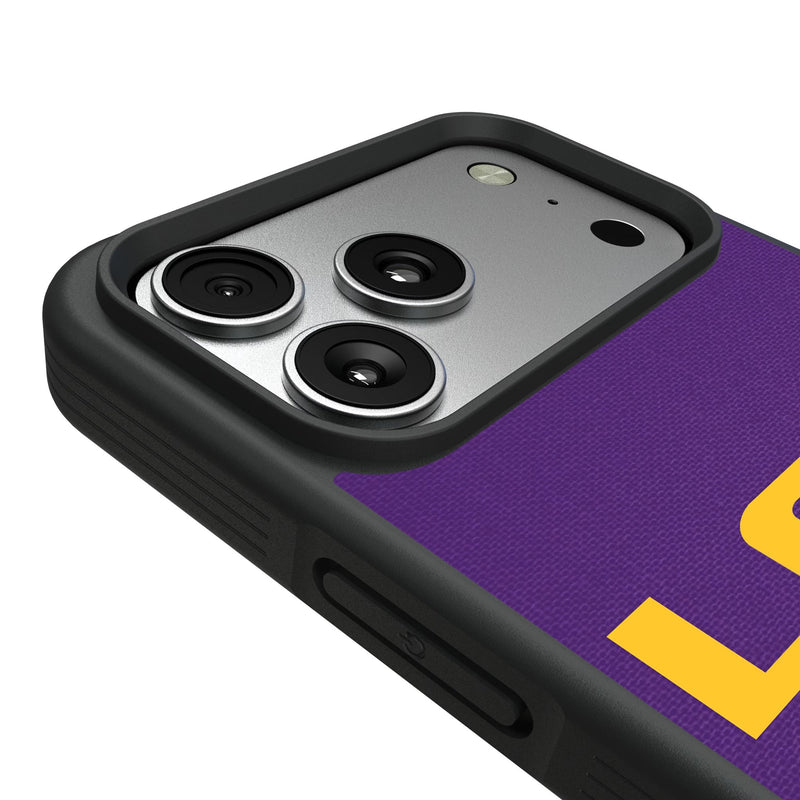 Louisiana State University Tigers Personalized Stripe iPhone Bump Phone Case for Apple iPhone Detail.Jpg