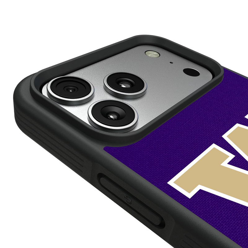 University of Washington Huskies Personalized Stripe iPhone Bump Phone Case for Apple iPhone Detail.Jpg