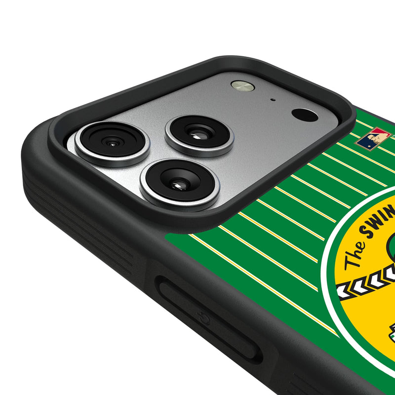 Oakland As 1971-1981 - Cooperstown Collection Pinstripe iPhone Bump Phone Case for Apple iPhone Detail.Jpg