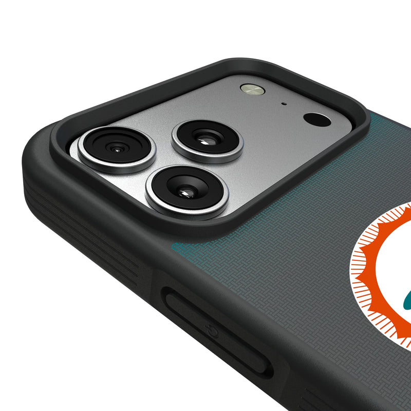 Miami Dolphins 1966-1973 Historic Collection Linen iPhone Bump Phone Case for Apple iPhone Detail.Jpg