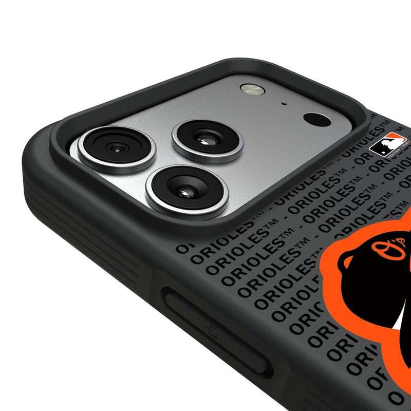 Baltimore Orioles Text Backdrop iPhone Bump Phone Case for Apple iPhone Detail.Jpg