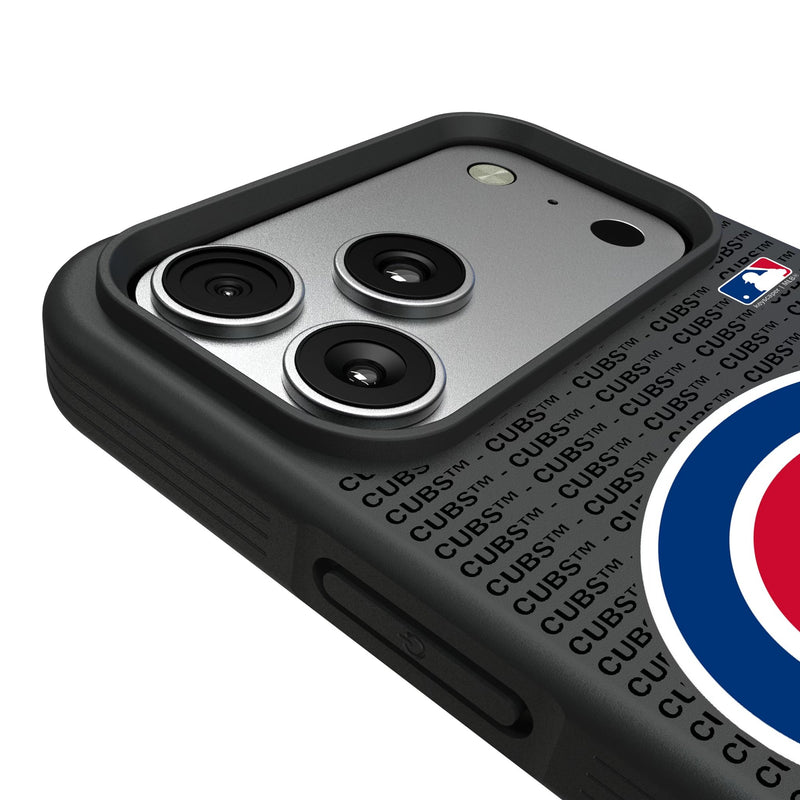 Chicago Cubs Text Backdrop iPhone Bump Phone Case for Apple iPhone Detail.Jpg