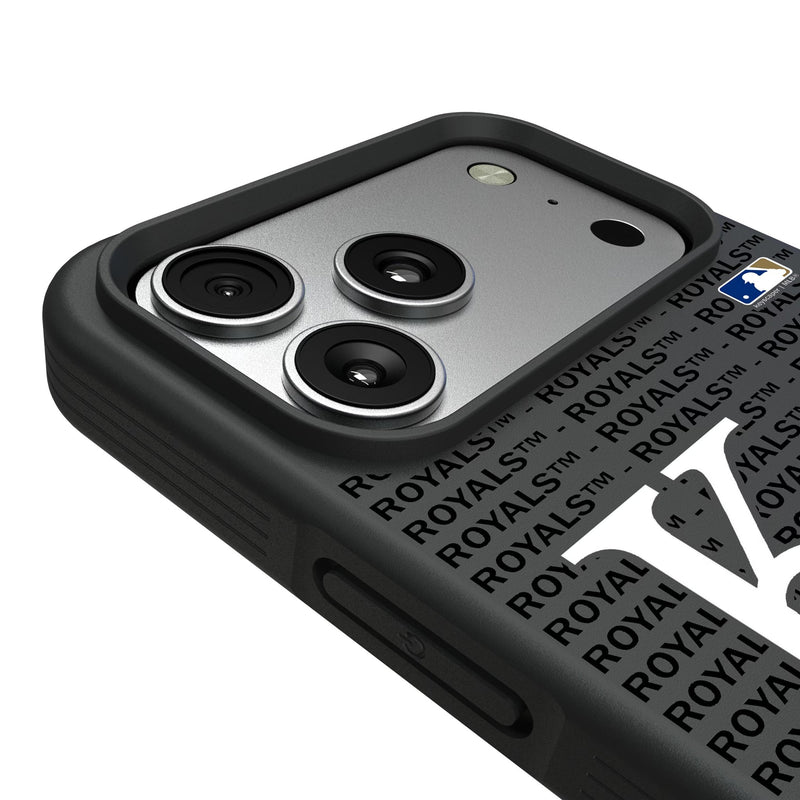 Kansas City Royals Text Backdrop iPhone Bump Phone Case for Apple iPhone Detail.Jpg