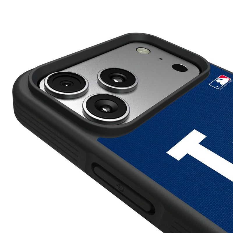 LA Dodgers Solid iPhone Bump Phone Case for Apple iPhone Detail.Jpg