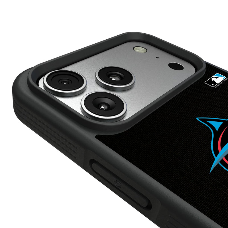 Miami Marlins Personalized Stripe iPhone Bump Phone Case for Apple iPhone Detail.Jpg