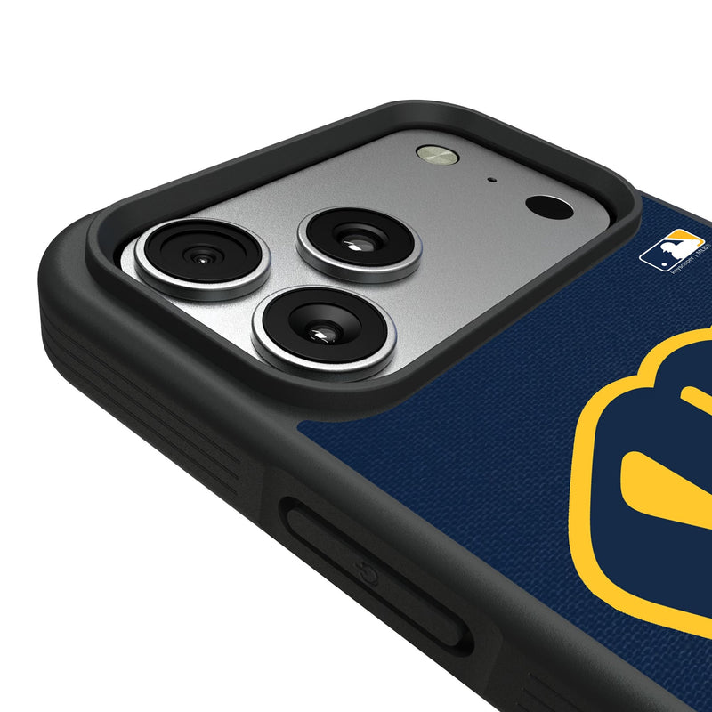 Milwaukee Brewers Solid iPhone Bump Phone Case for Apple iPhone Detail.Jpg
