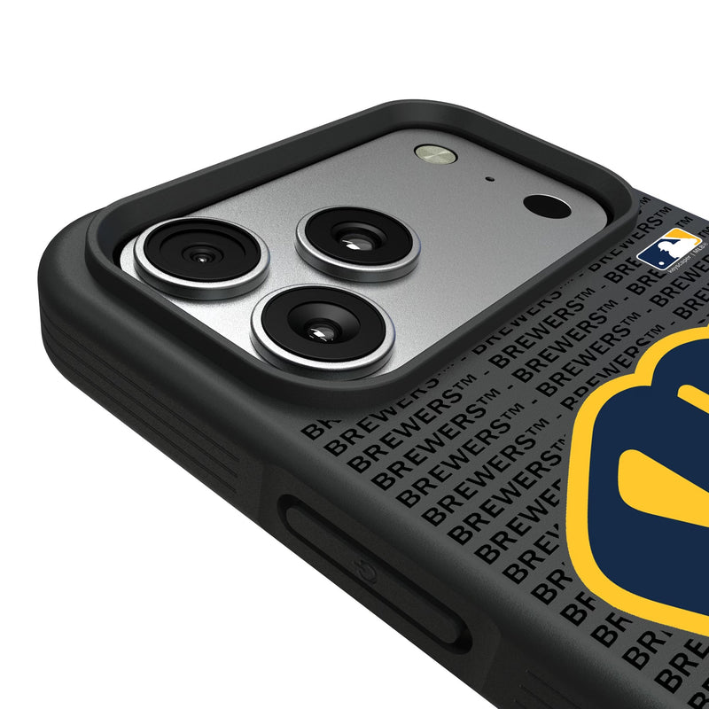 Milwaukee Brewers Text Backdrop iPhone Bump Phone Case for Apple iPhone Detail.Jpg