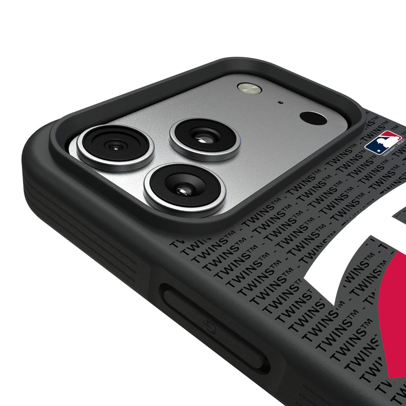 Minnesota Twins Text Backdrop iPhone Bump Phone Case for Apple iPhone Detail.Jpg