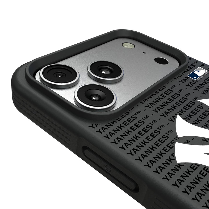 New York Yankees Text Backdrop iPhone Bump Phone Case for Apple iPhone Detail.Jpg
