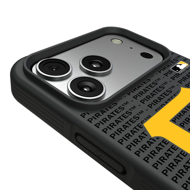 Pittsburgh Pirates Text Backdrop iPhone Bump Phone Case for Apple iPhone Detail.Jpg