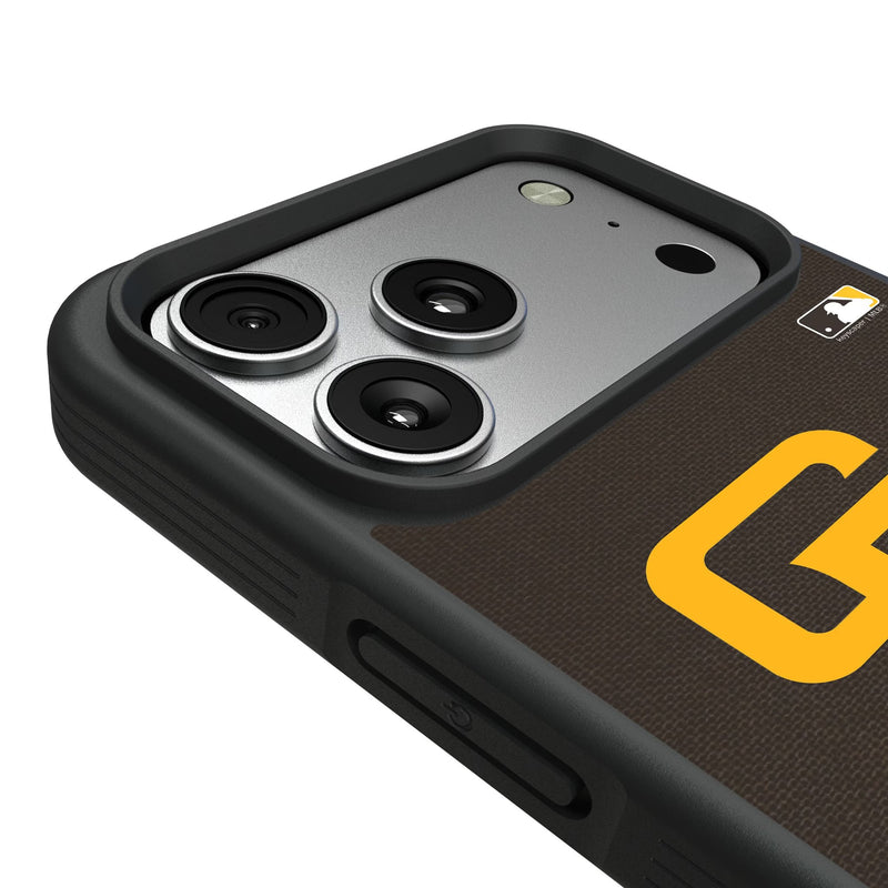 San Diego Padres Personalized Stripe iPhone Bump Phone Case for Apple iPhone Detail.Jpg