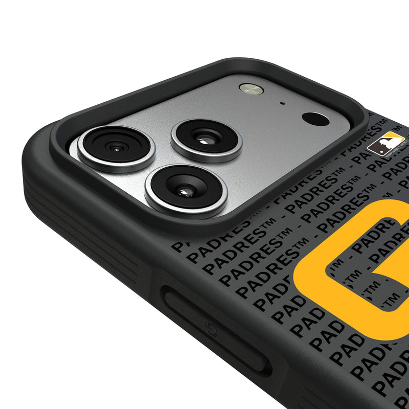San Diego Padres Text Backdrop iPhone Bump Phone Case for Apple iPhone Detail.Jpg