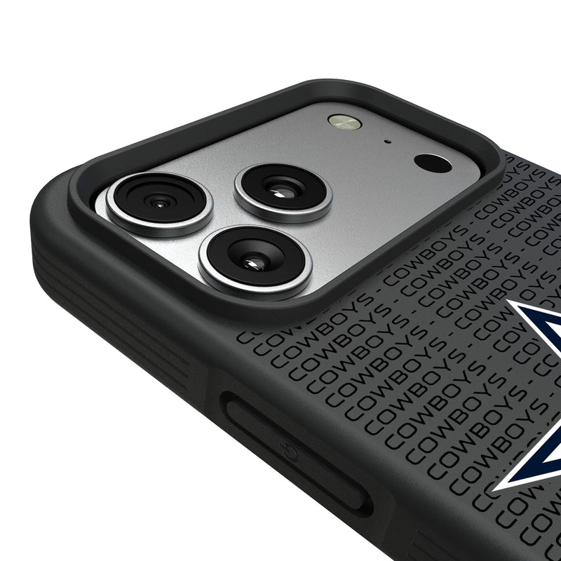 Dallas Cowboys Text Backdrop iPhone Bump Phone Case for Apple iPhone Detail.Jpg