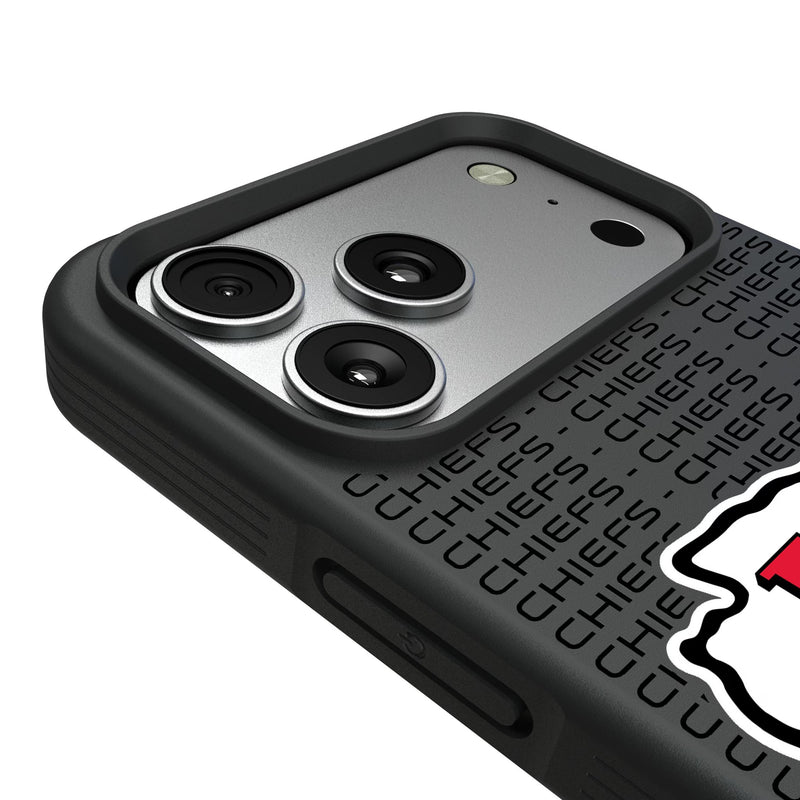 Kansas City Chiefs Text Backdrop iPhone Bump Phone Case for Apple iPhone Detail.Jpg