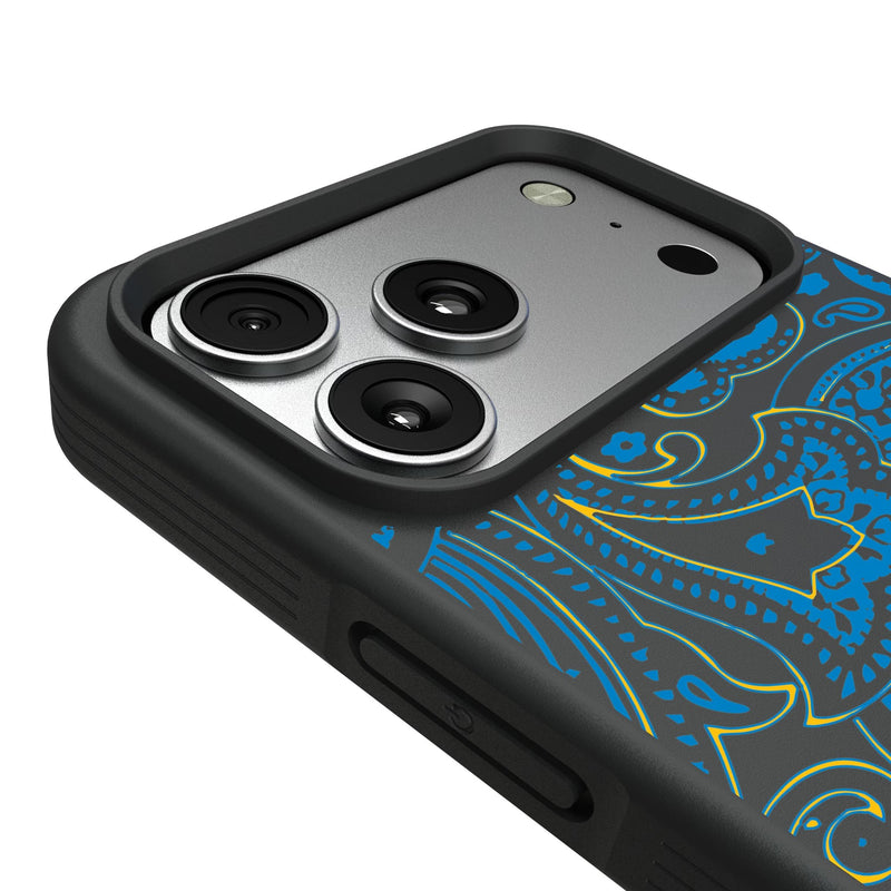 Los Angeles Chargers Paisley iPhone Bump Phone Case for Apple iPhone Detail.Jpg