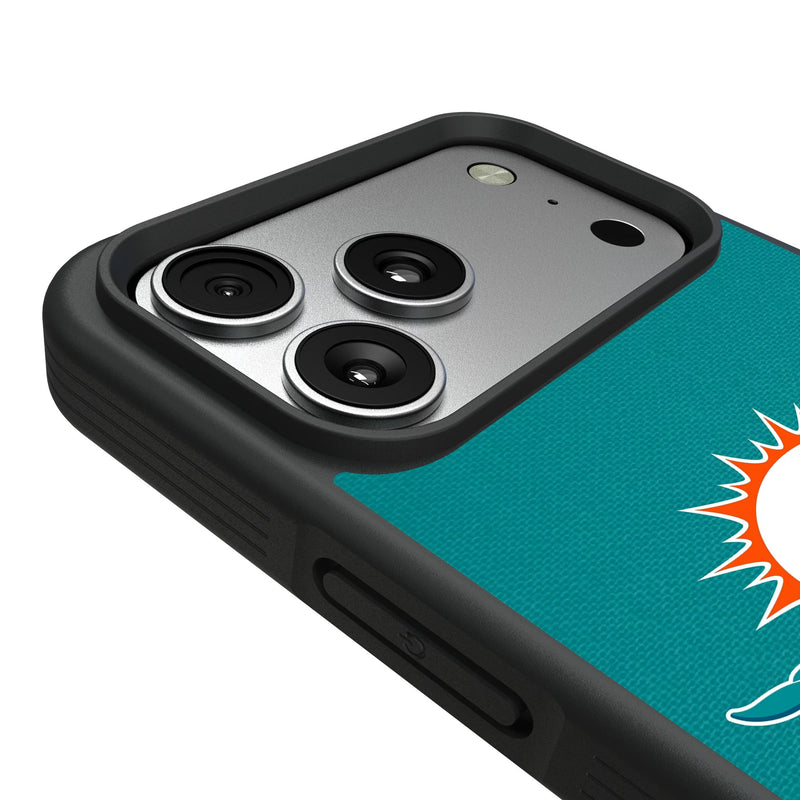 Miami Dolphins Personalized Stripe iPhone Bump Phone Case for Apple iPhone Detail.Jpg