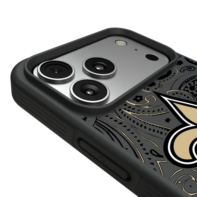 New Orleans Saints Paisley iPhone Bump Phone Case for Apple iPhone Detail.Jpg