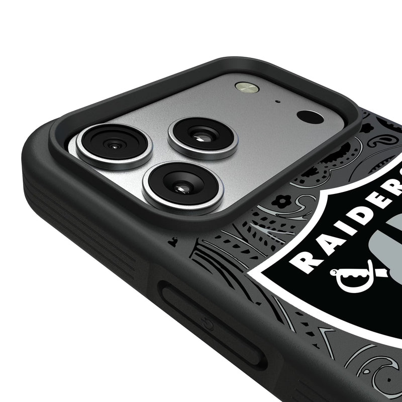 Las Vegas Raiders Paisley iPhone Bump Phone Case for Apple iPhone Detail.Jpg