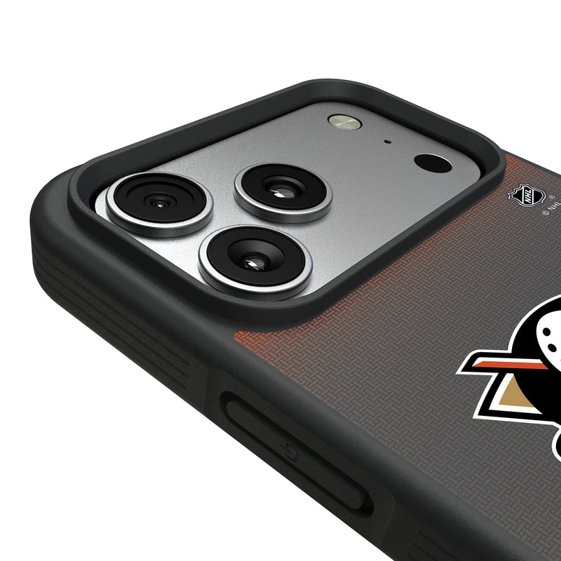 Anaheim Ducks Linen iPhone Bump Phone Case for Apple iPhone Detail.Jpg