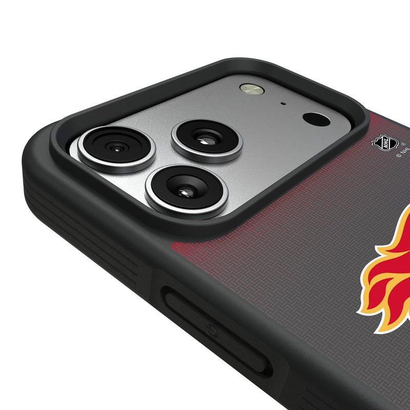 Calgary Flames Linen iPhone Bump Phone Case for Apple iPhone Detail.Jpg