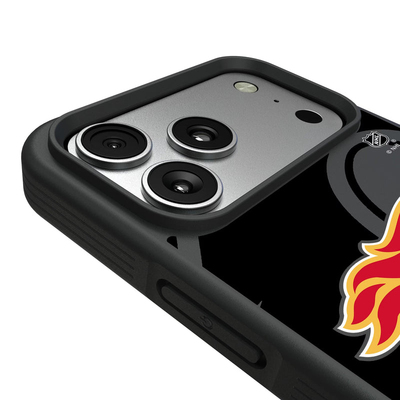 Calgary Flames Monocolor Tilt iPhone Bump Phone Case for Apple iPhone Detail.Jpg