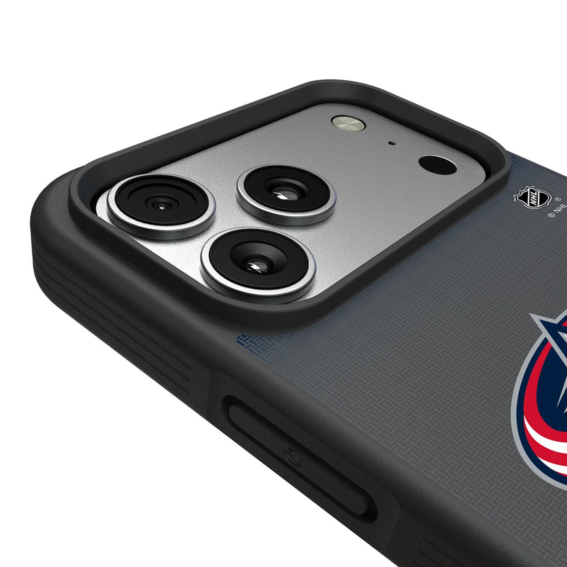 Columbus Blue Jackets Linen iPhone Bump Phone Case for Apple iPhone Detail.Jpg