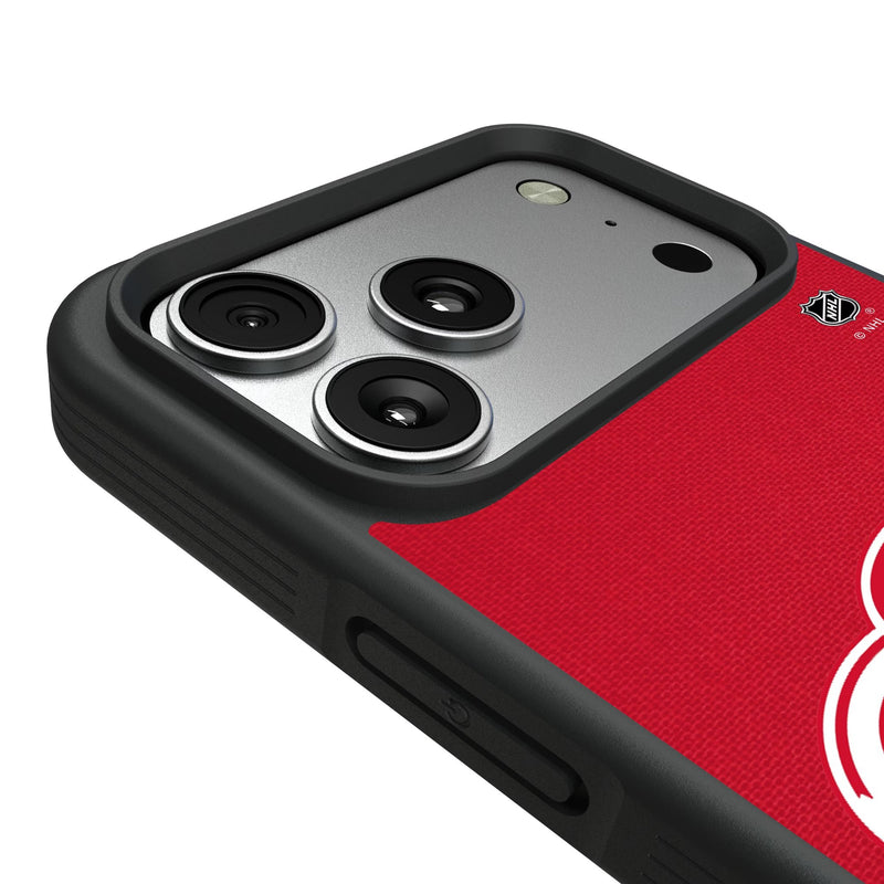 Detroit Red Wings Personalized Stripe iPhone Bump Phone Case for Apple iPhone Detail.Jpg