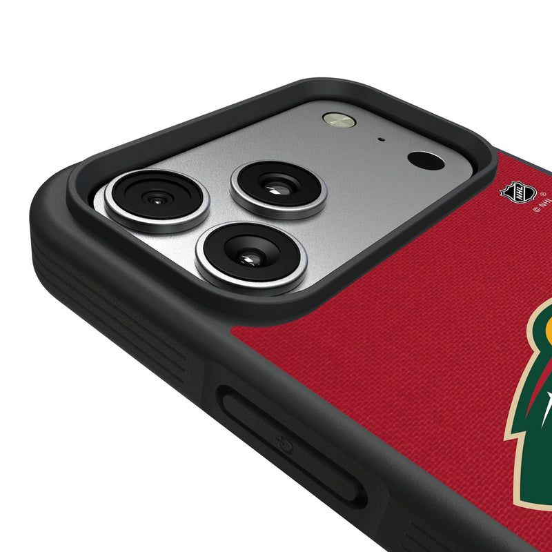 Minnesota Wild Personalized Stripe iPhone Bump Phone Case for Apple iPhone Detail.Jpg