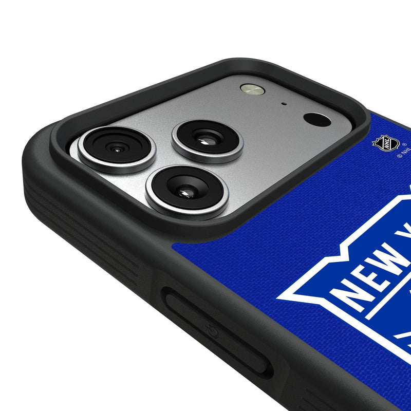 New York Rangers Personalized Stripe iPhone Bump Phone Case for Apple iPhone Detail.Jpg