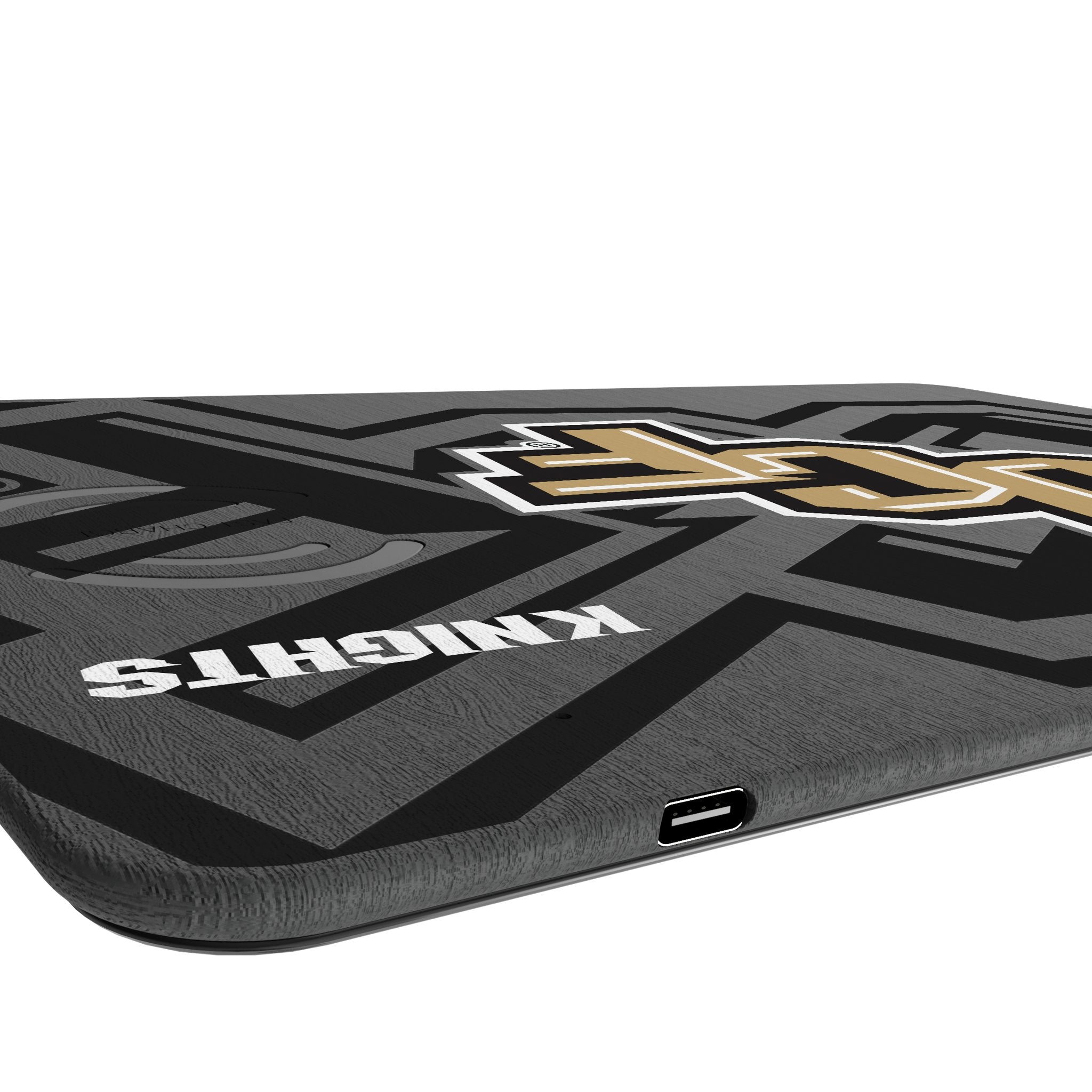 University of Central Florida Golden Knights Monocolor Tilt 15-Watt Wireless Charger and Mouse Pad Port.Jpg