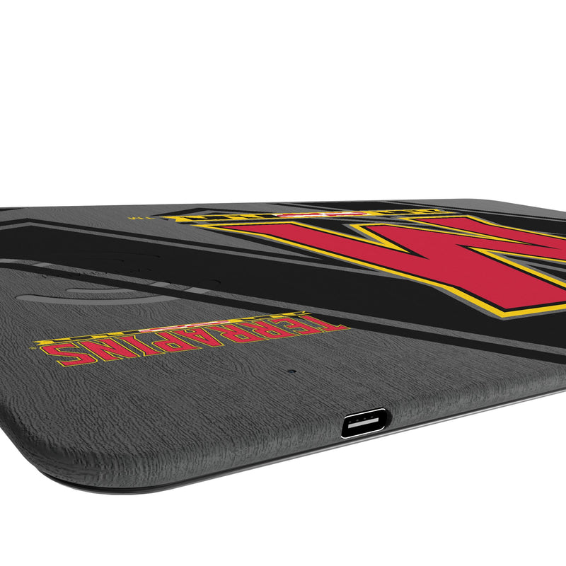 University of Maryland Terrapins Monocolor Tilt 15-Watt Wireless Charger and Mouse Pad Port.Jpg