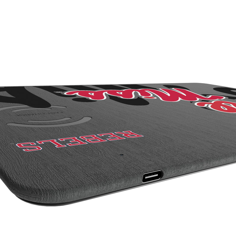 University of Mississippi Rebels Monocolor Tilt 15-Watt Wireless Charger and Mouse Pad Port.Jpg