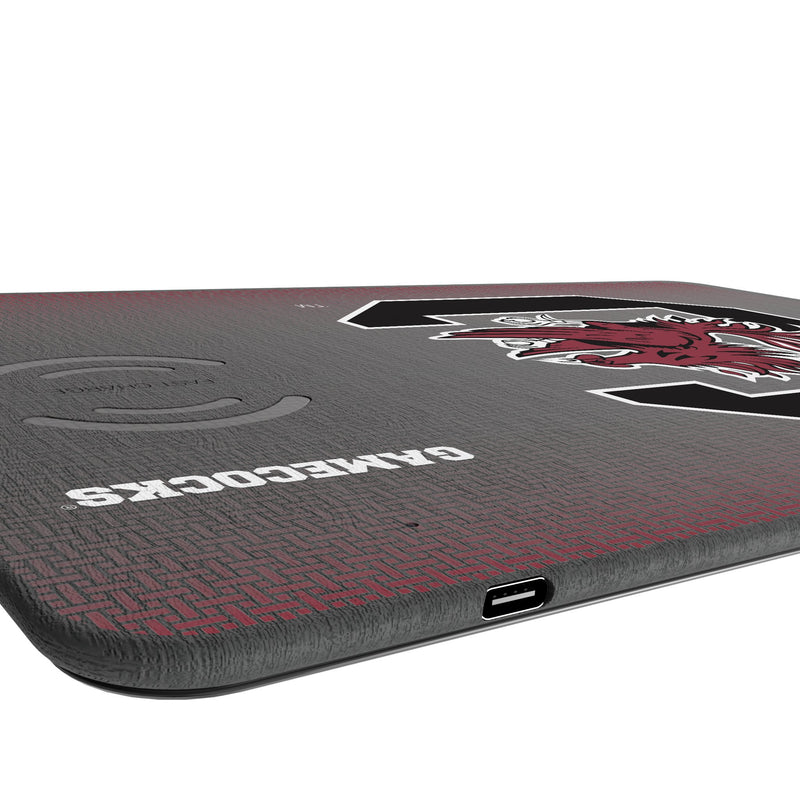 University of South Carolina Gamecocks Linen 15-Watt Wireless Charger and Mouse Pad Port.Jpg