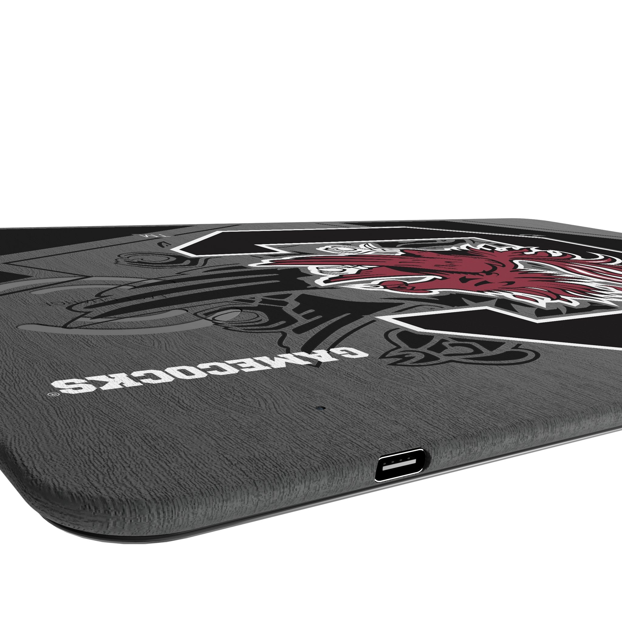 University of South Carolina Gamecocks Monocolor Tilt 15-Watt Wireless Charger and Mouse Pad Port.Jpg