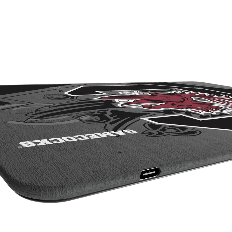 University of South Carolina Gamecocks Monocolor Tilt 15-Watt Wireless Charger and Mouse Pad Port.Jpg