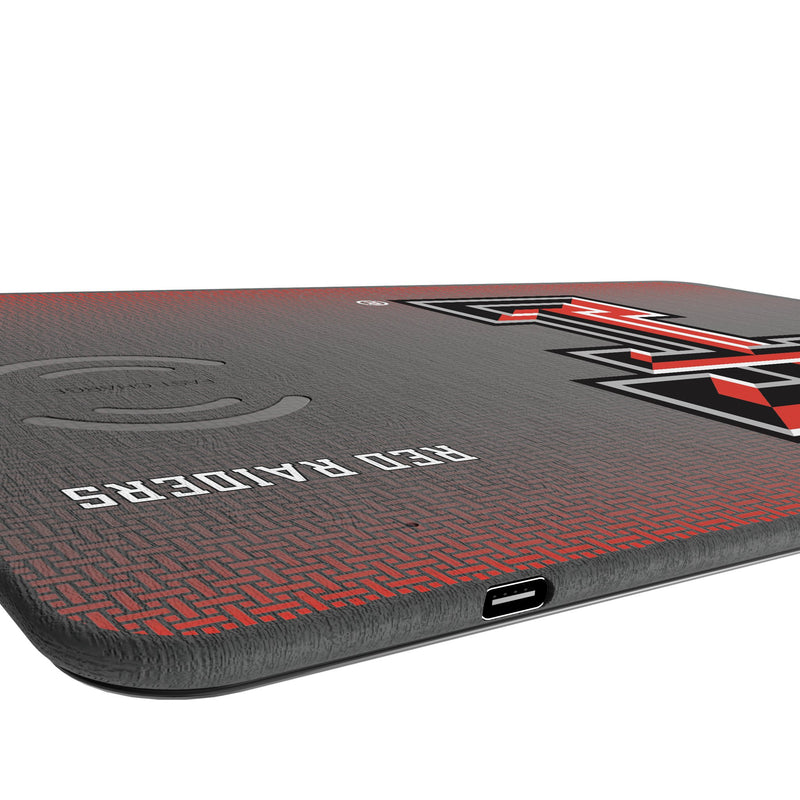 Texas Tech Red Raiders Linen 15-Watt Wireless Charger and Mouse Pad Port.Jpg