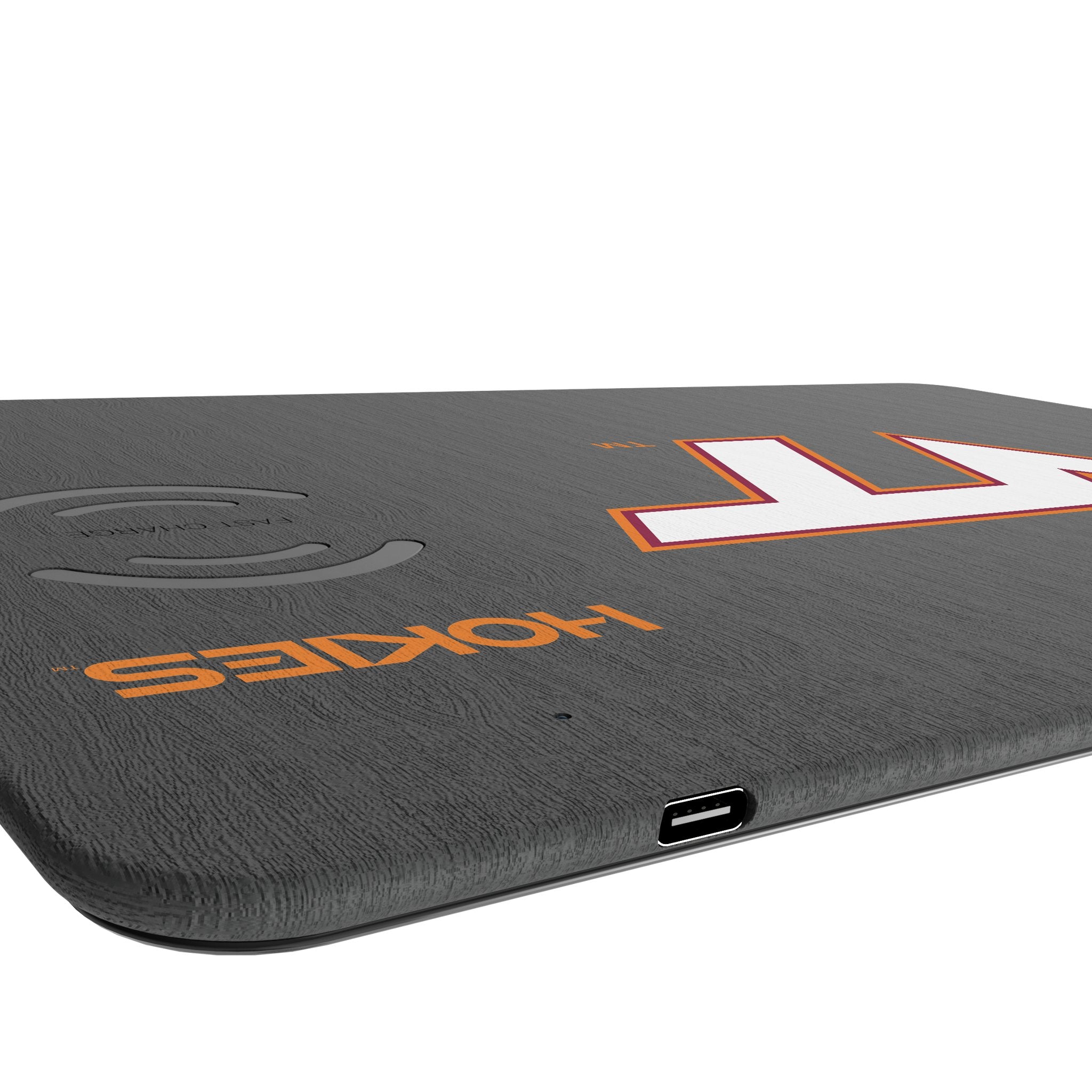 Virginia Tech Hokies Monocolor Tilt 15-Watt Wireless Charger and Mouse Pad Port.Jpg