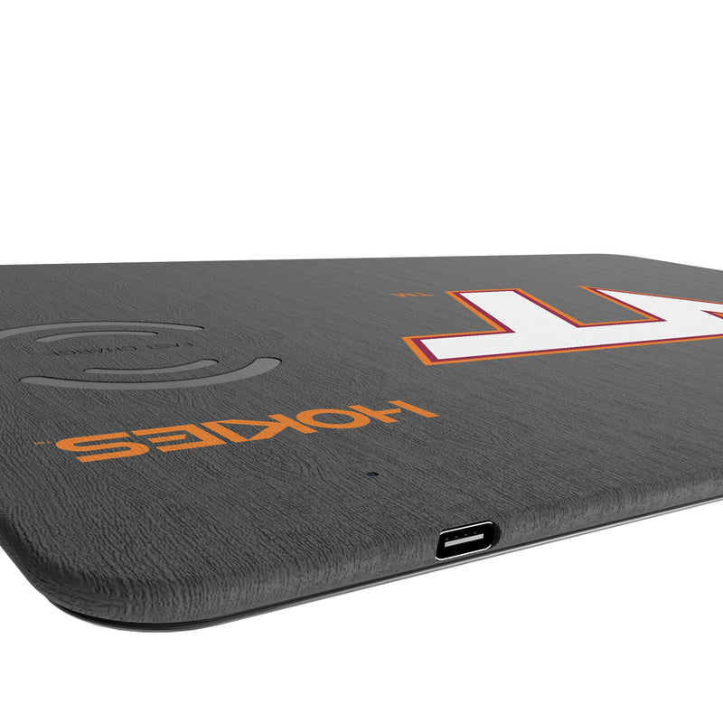 Virginia Tech Hokies Monocolor Tilt 15-Watt Wireless Charger and Mouse Pad Port.Jpg