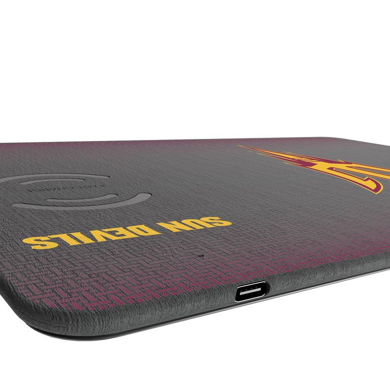 Arizona State University Sun Devils Linen 15-Watt Wireless Charger and Mouse Pad Port.Jpg