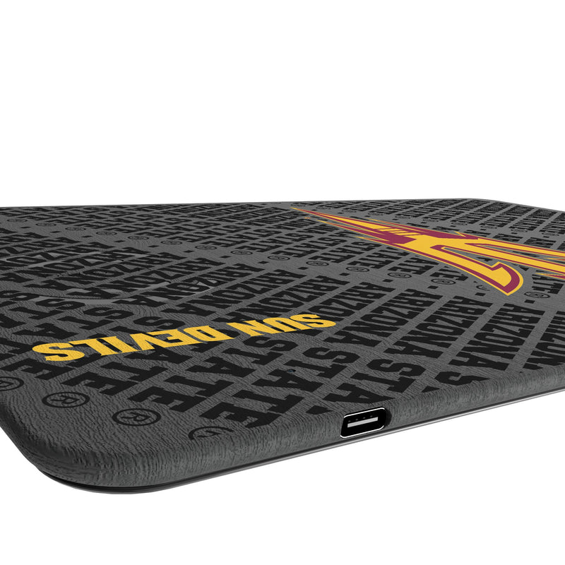 Arizona State University Sun Devils Monocolor Tilt 15-Watt Wireless Charger and Mouse Pad Port.Jpg