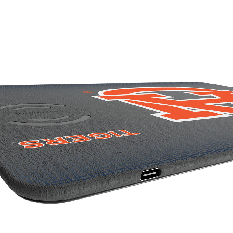 University of Auburn Tigers Linen 15-Watt Wireless Charger and Mouse Pad Port.Jpg