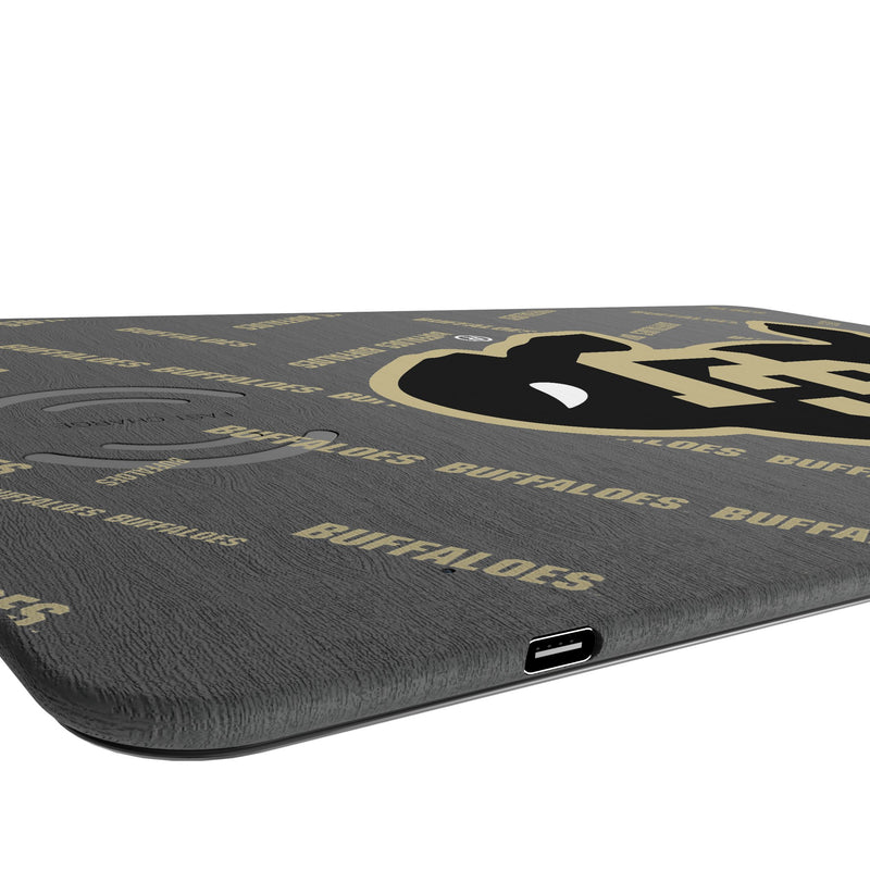 University of Colorado Buffaloes Quadtile 15-Watt Wireless Charger and Mouse Pad Port.Jpg
