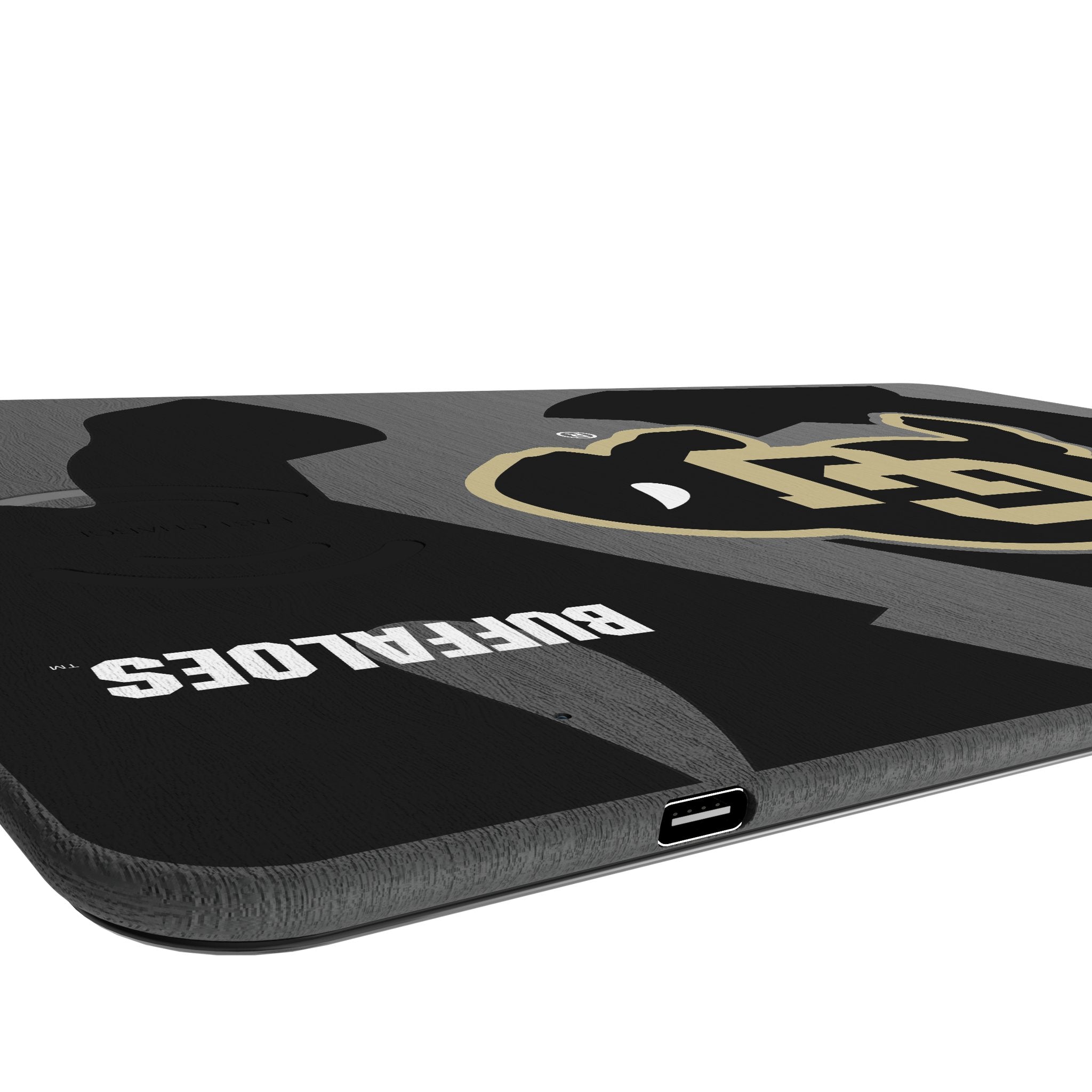 University of Colorado Buffaloes Monocolor Tilt 15-Watt Wireless Charger and Mouse Pad Port.Jpg