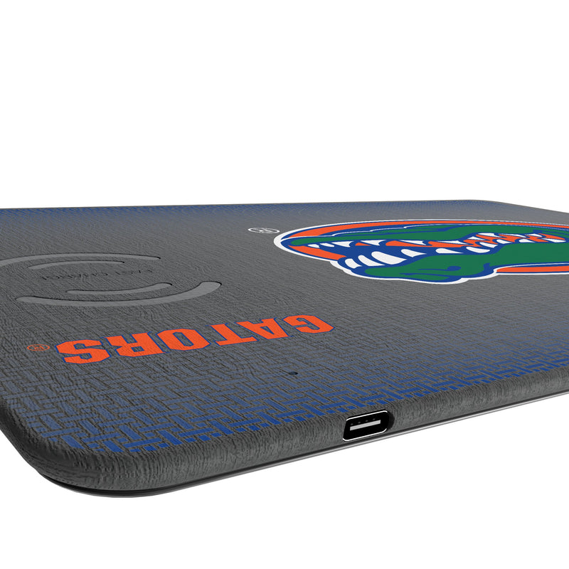 University of Florida Gators Linen 15-Watt Wireless Charger and Mouse Pad Port.Jpg