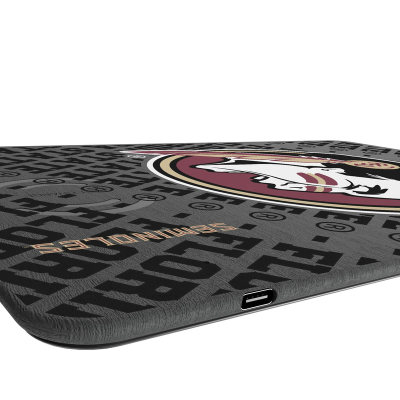 Florida State University Seminoles Monocolor Tilt 15-Watt Wireless Charger and Mouse Pad Port.Jpg