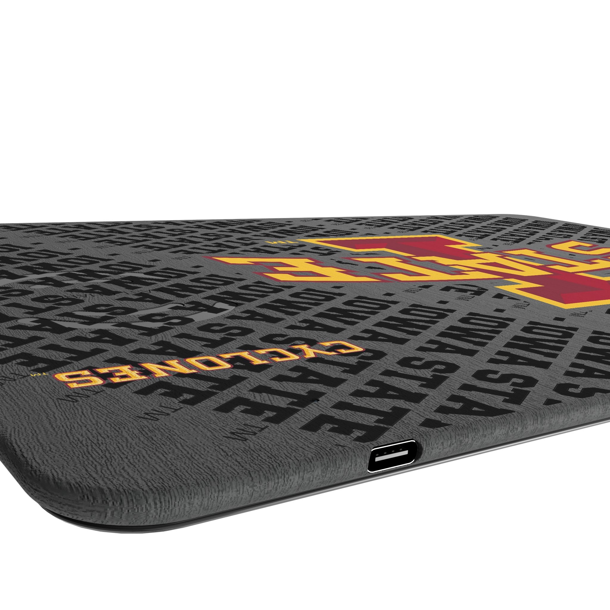 Iowa State University Cyclones Monocolor Tilt 15-Watt Wireless Charger and Mouse Pad Port.Jpg