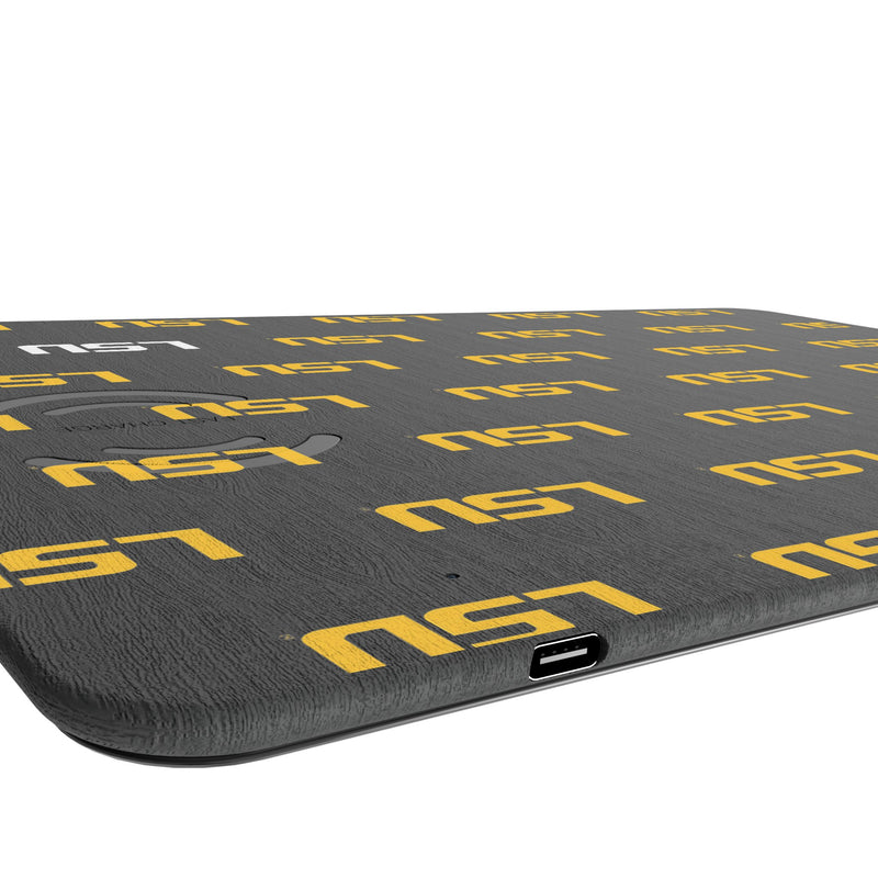 Louisiana State University Tigers Fashion Pattern 15-Watt Wireless Charger and Mouse Pad Port.Jpg