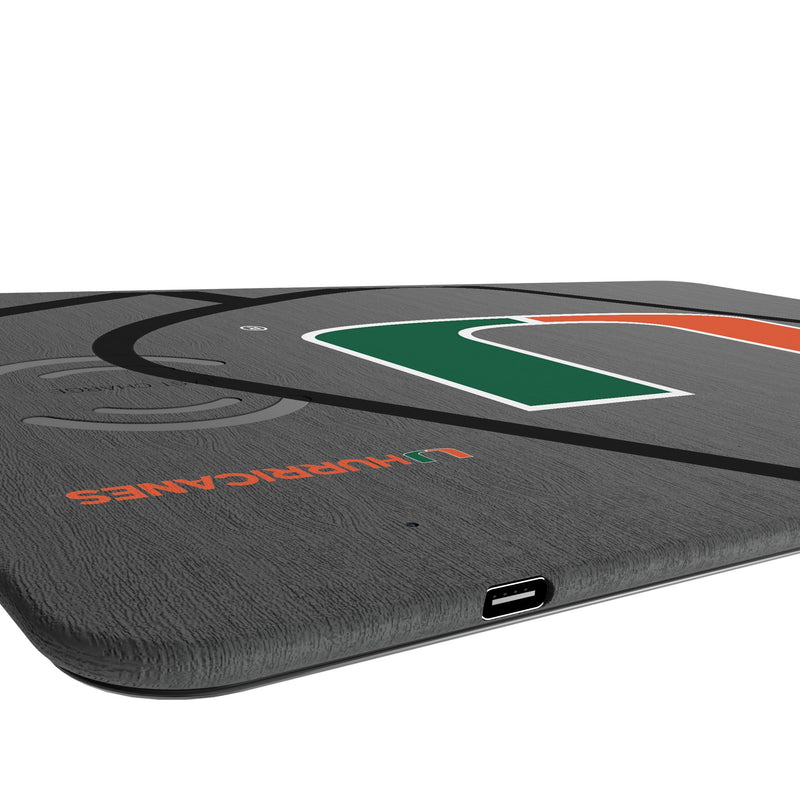 University of Miami Hurricanes Monocolor Tilt 15-Watt Wireless Charger and Mouse Pad Port.Jpg