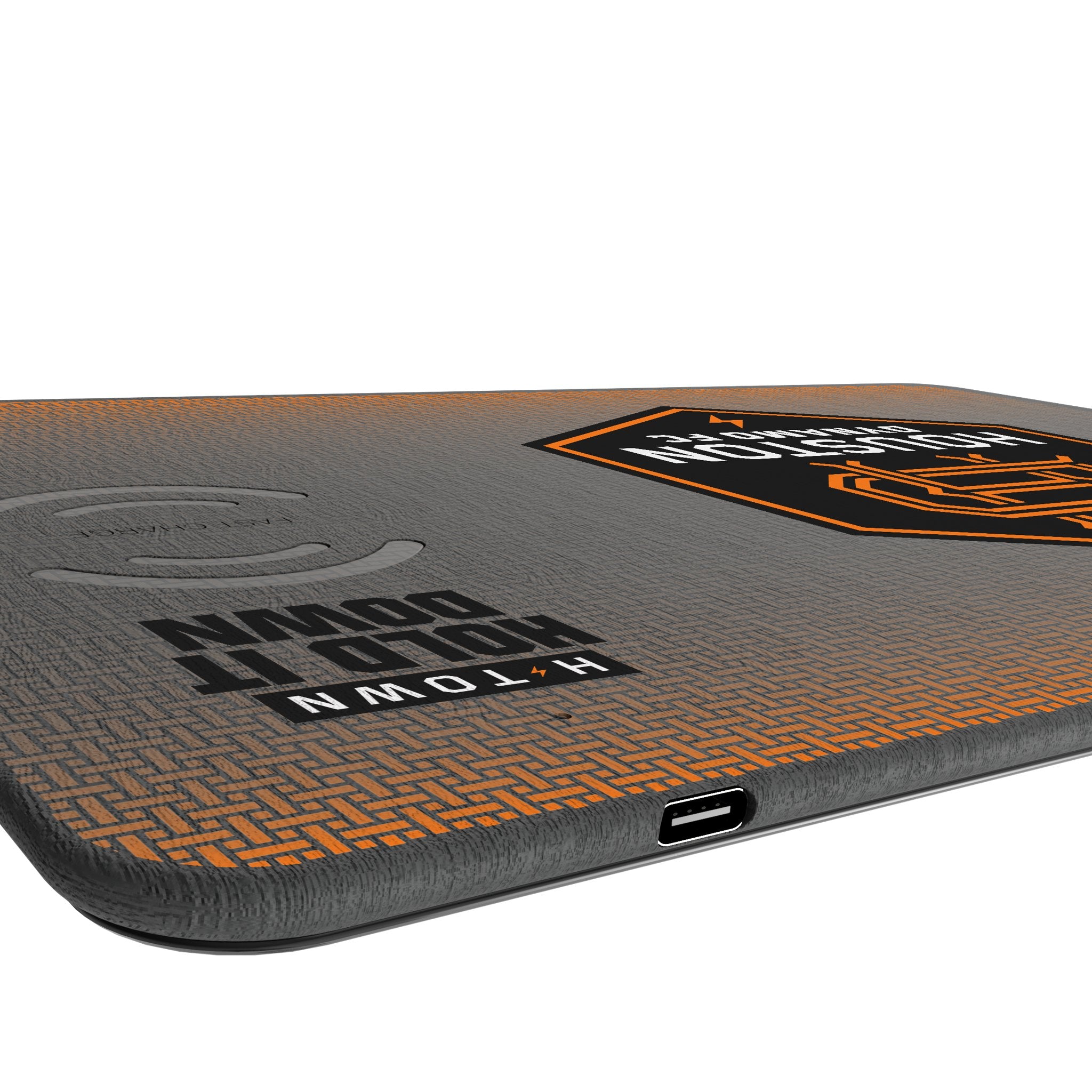 Houston Dynamo Linen 15-Watt Wireless Charger and Mouse Pad Port.Jpg