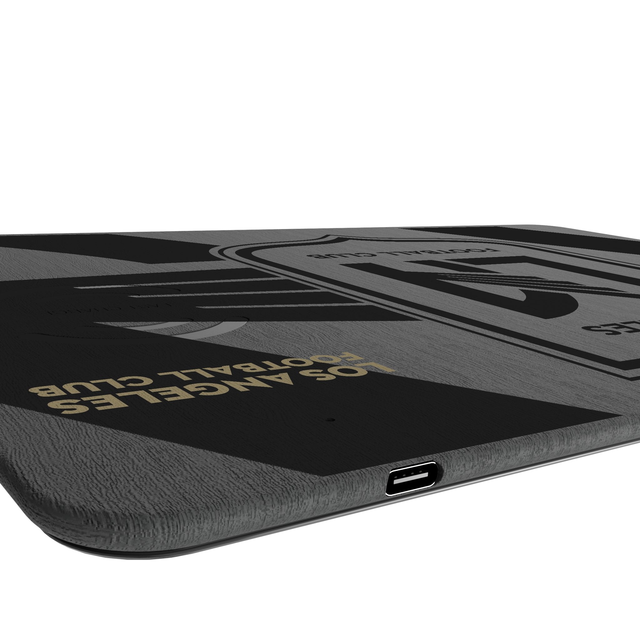 Los Angeles Football Club Monocolor Tilt 15-Watt Wireless Charger and Mouse Pad Port.Jpg